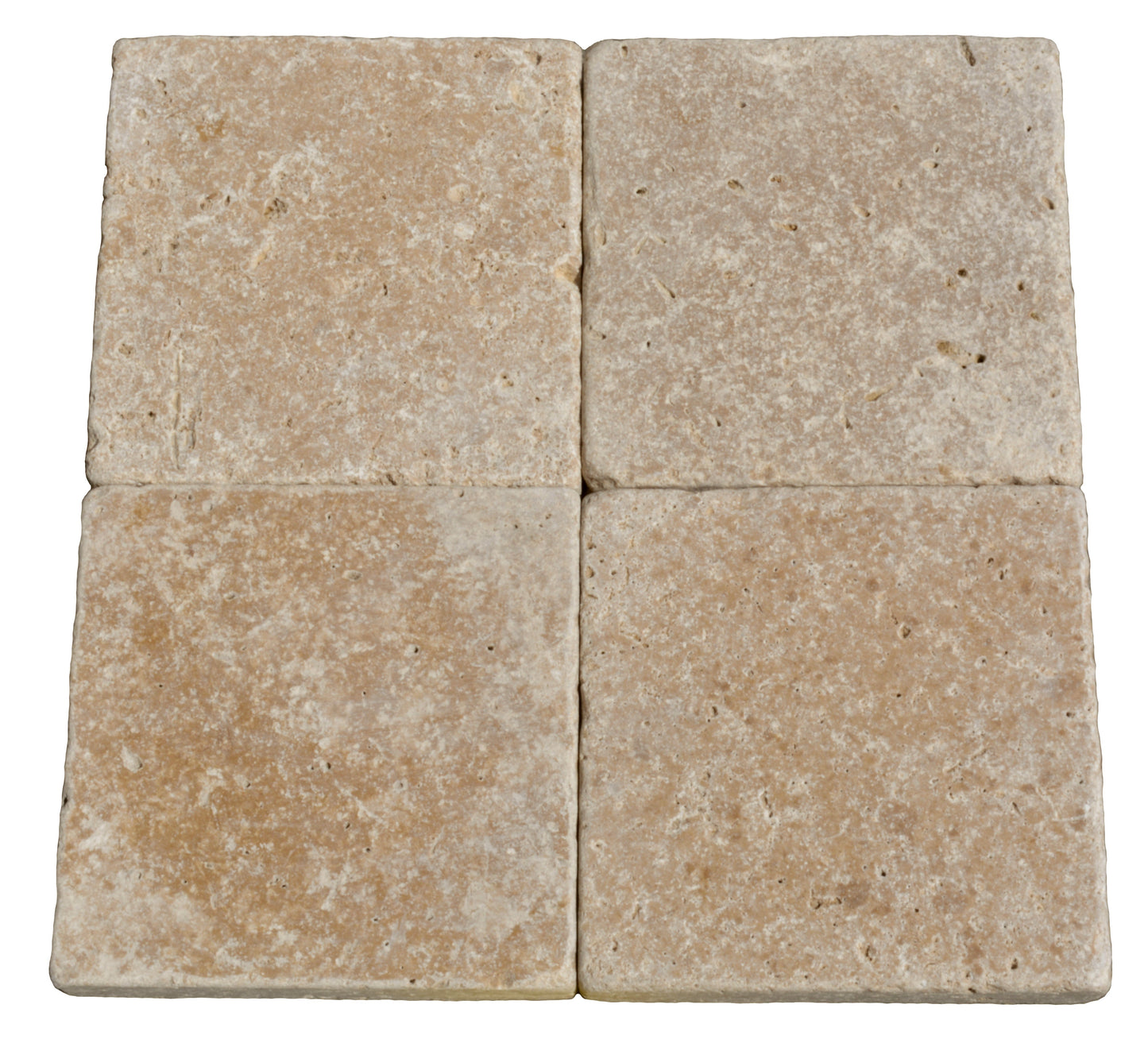 Mocha Noce Travertine Tumbled Exterior Pool Paver 6x6" 1.25"