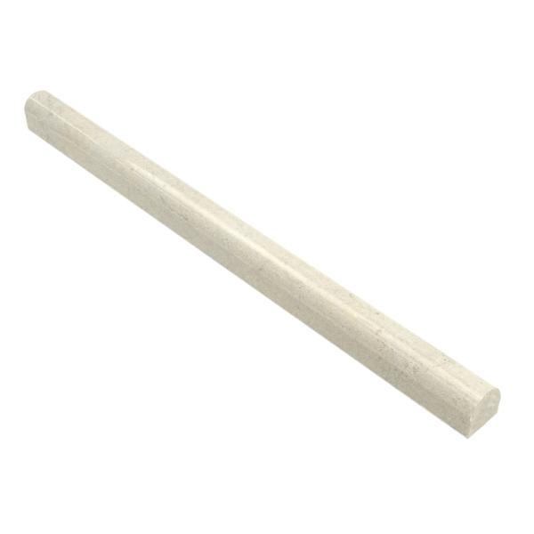 Azulejo delineador de lápiz crema blanco noble de 1/2 x 12 pulgadas