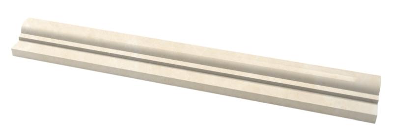 Azulejo de moldura para riel de silla de un solo paso, color crema y blanco noble, 2 x 12 pulgadas
