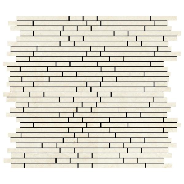 Noble White Cream Bamboo Sticks Mosaic Tile