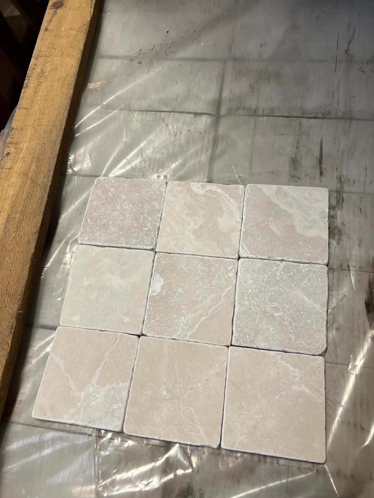 Azulejo de pared y suelo de color crema noble blanco envejecido de 6×6"