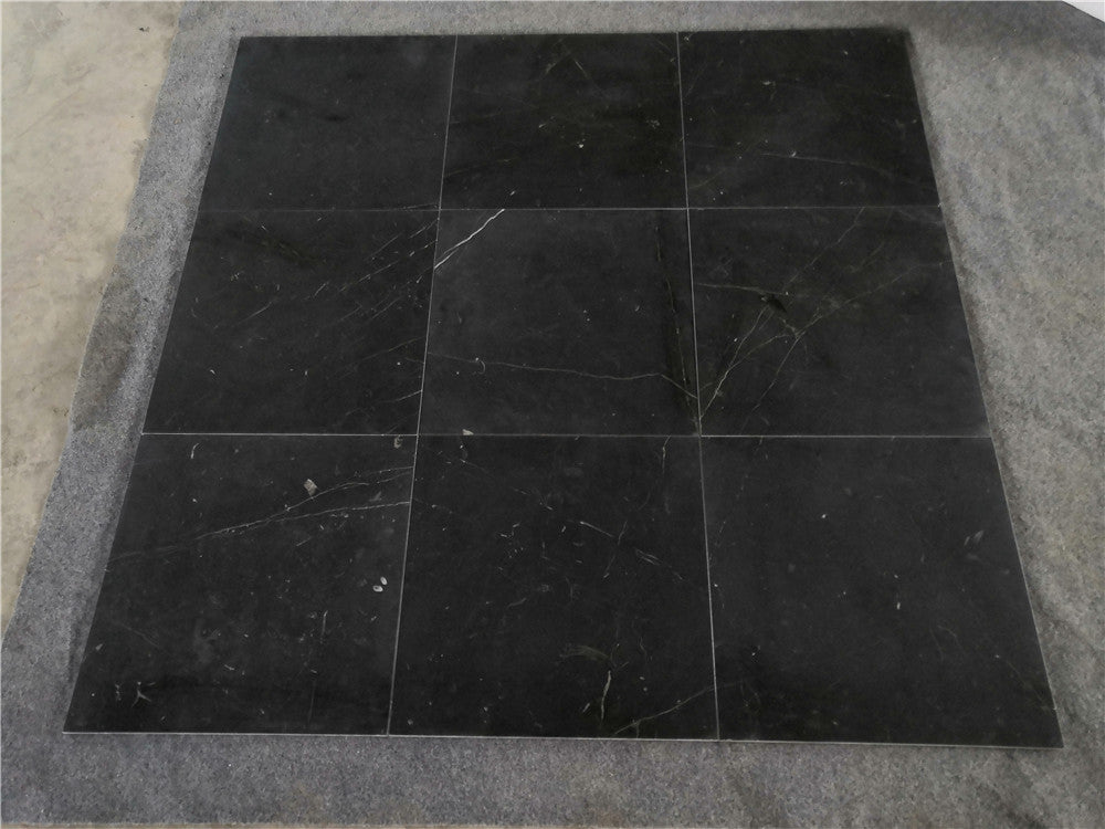 Azulejo pulido para pared y piso Nero Marquina de 30 x 60 cm