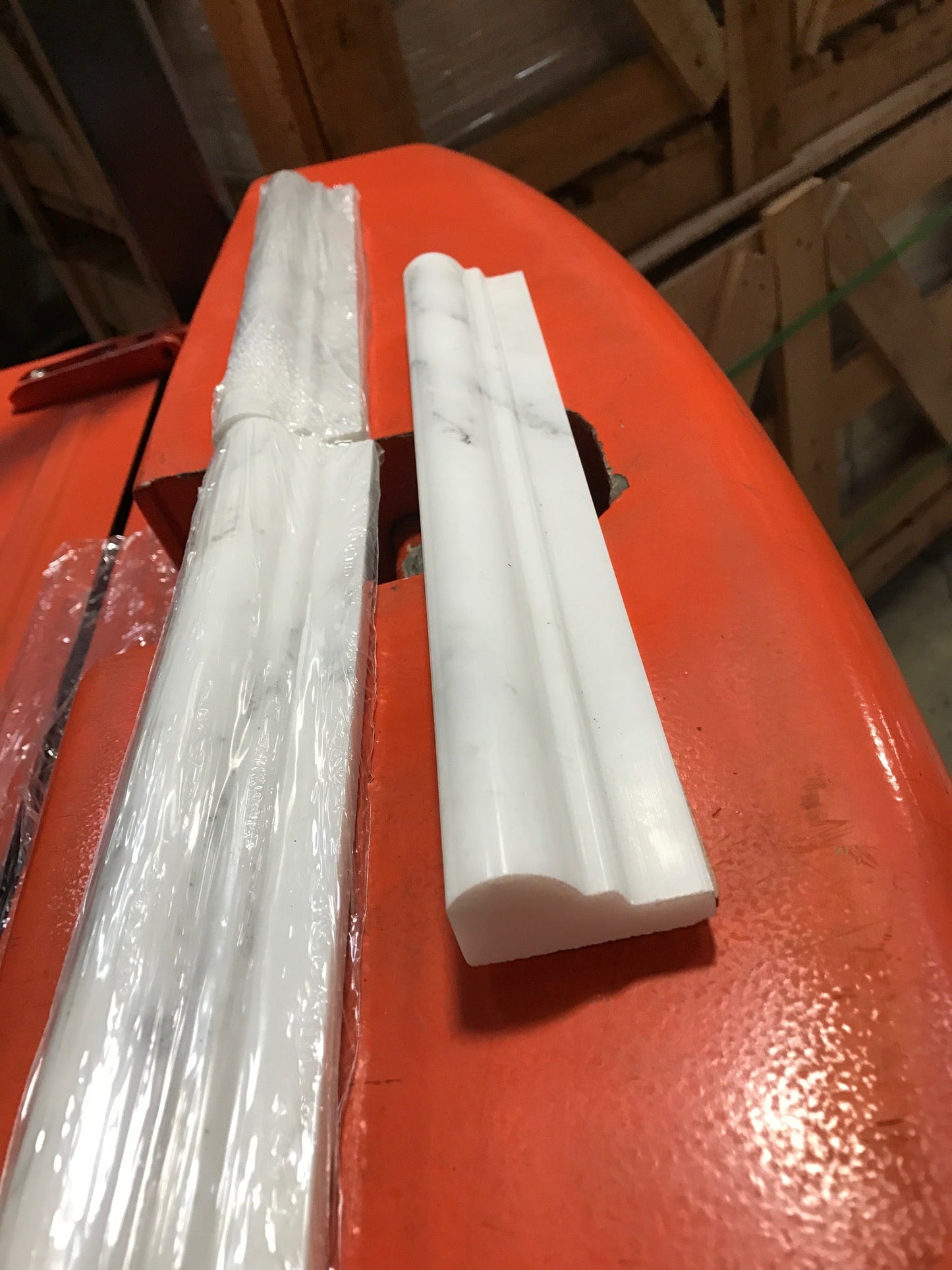 Oriental White Single Step Chair Rail Trim Tile 2x12"