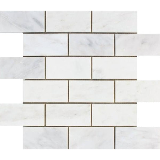 Oriental White Brick Mosaic Tile 2x4"