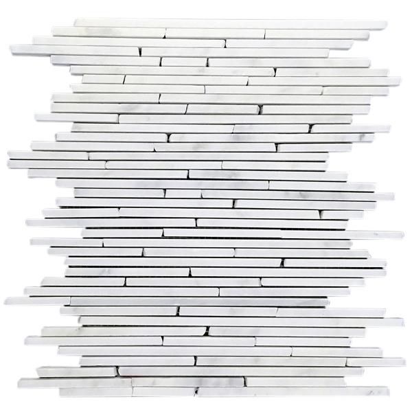 Oriental White Bamboo Sticks Mosaic Tile