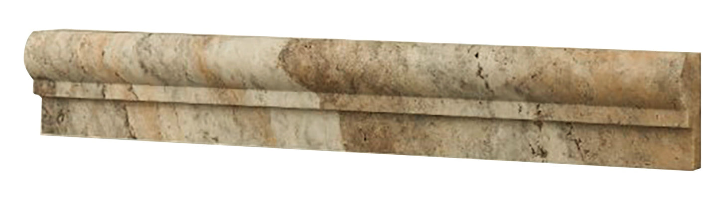 Baldosa de travertino Filadelfia pulido de un solo escalón para riel de silla de 2 x 12 pulgadas