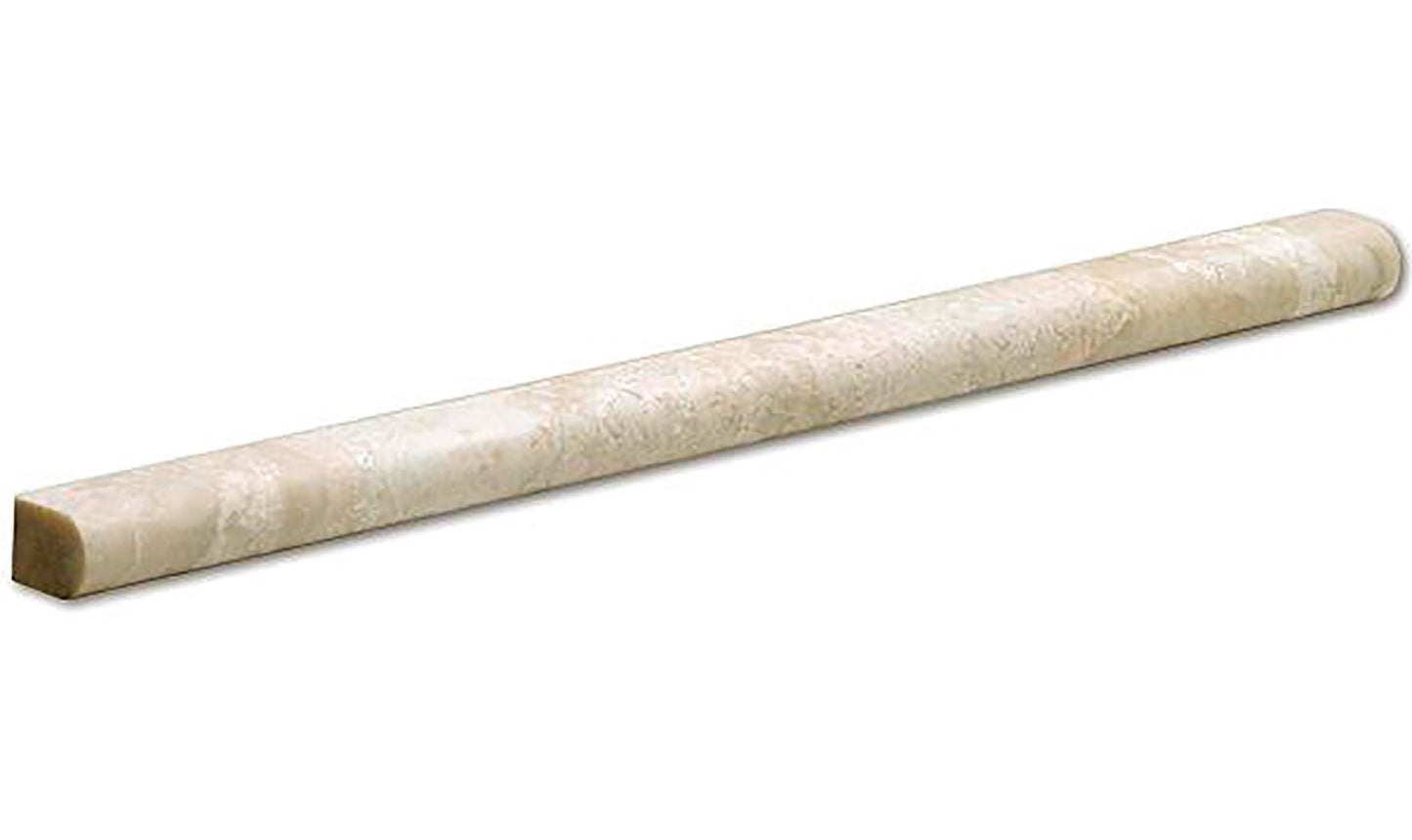 Azulejo con borde de lápiz pulido color beige Queen de 1/2 x 12 pulgadas