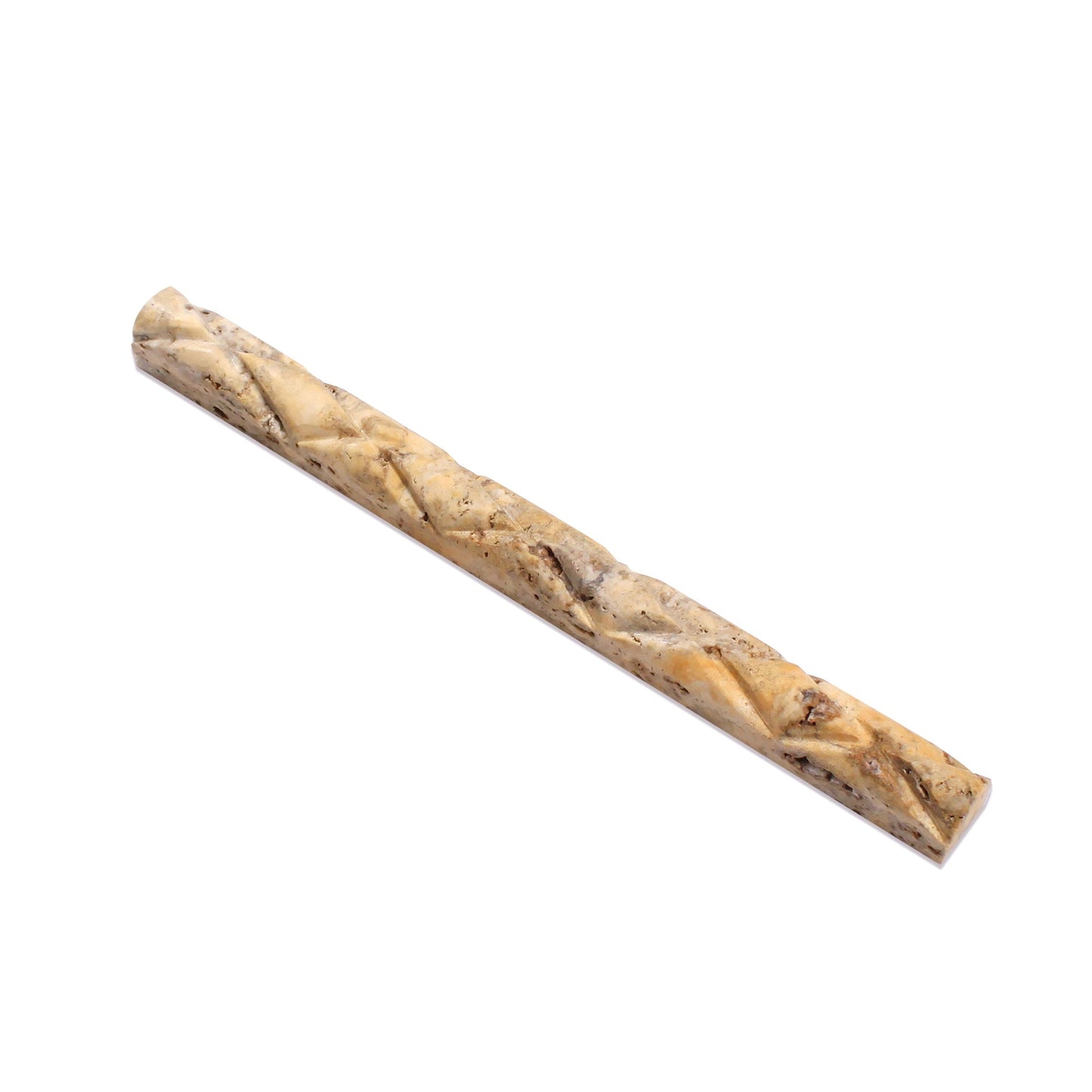 Scabos Travertine Honed Diamond Trim Tile 1x12"