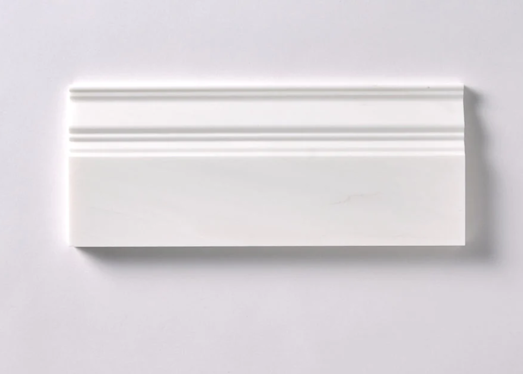 Bianco Dolomite Baseboard Wall Trim Tile  4 3/4"x12"