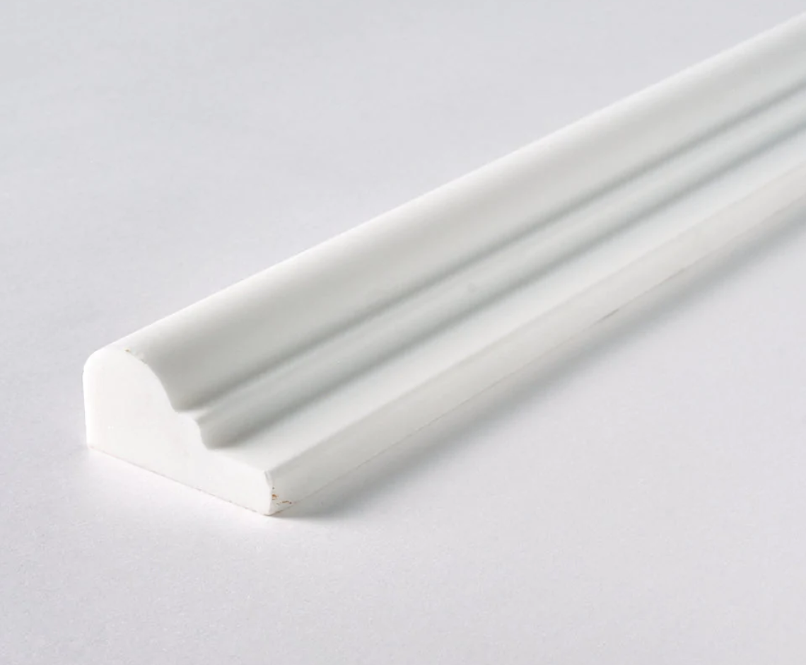 Bianco Dolomite Single Chair Rail Trim Tile  2"x12"