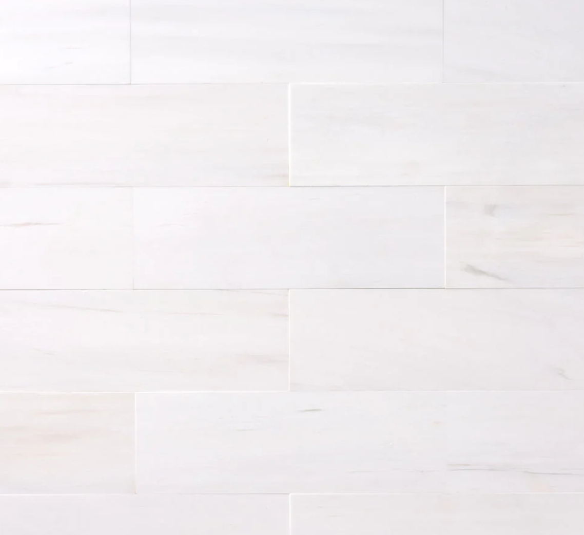 Bianco Dolomite Polished Wall and Floor Tile 3"x6"
