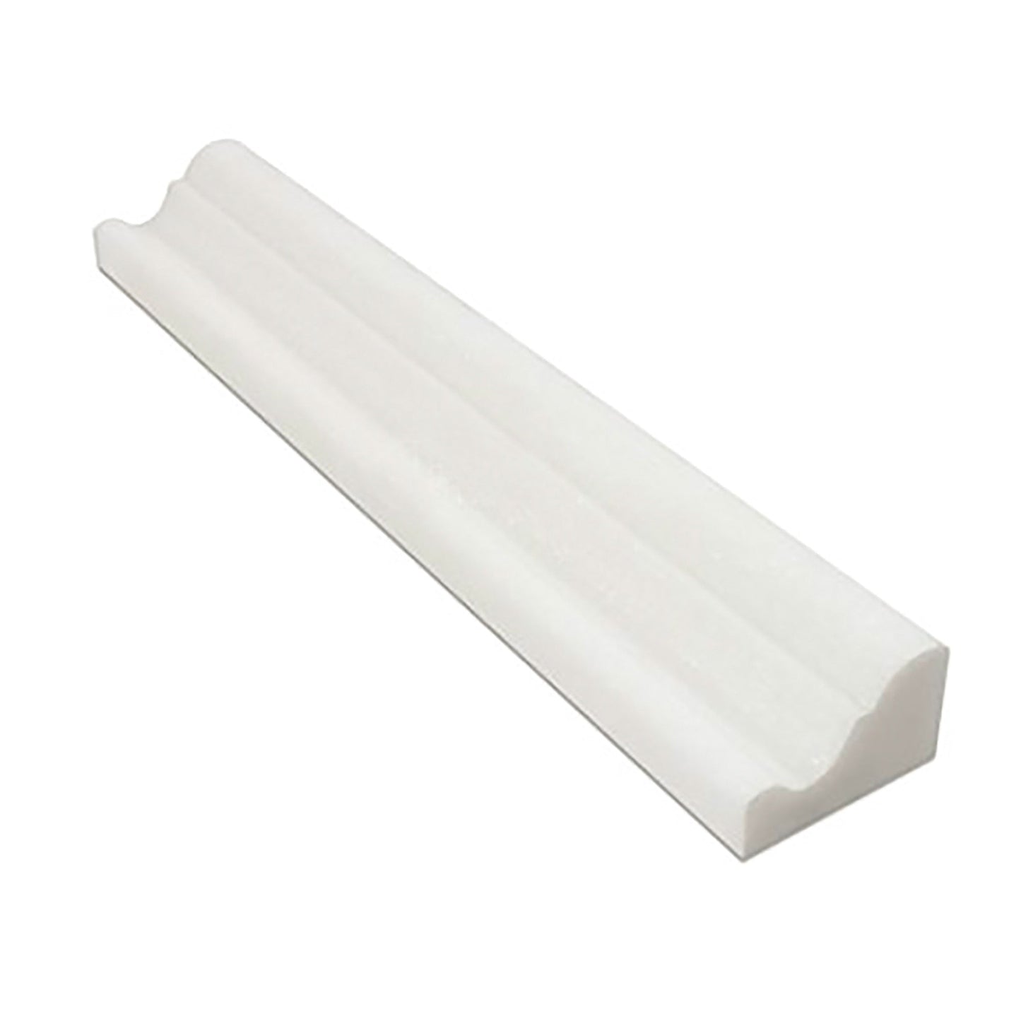 Azulejo Thassos White de 2" x 12" con borde de corona