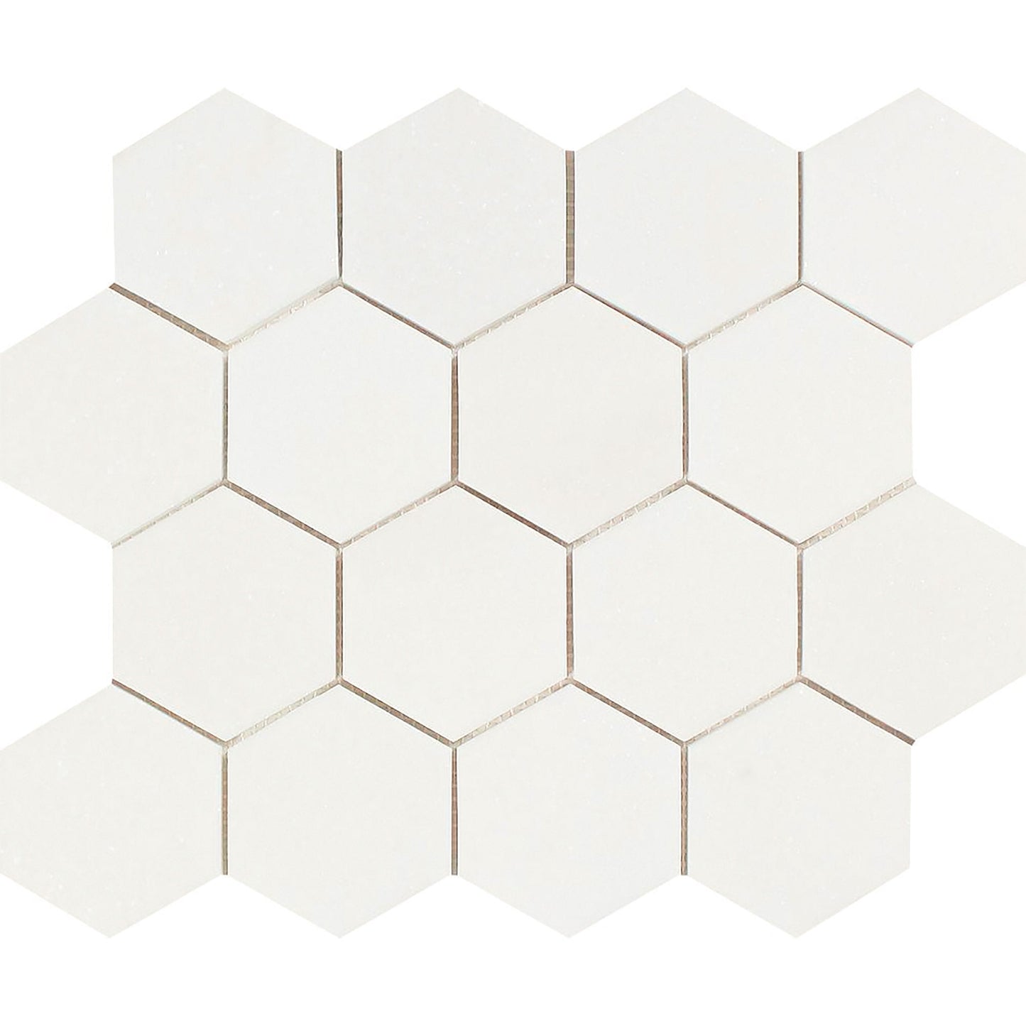 Thassos White Hexagon Mosaic Tile 3x3"