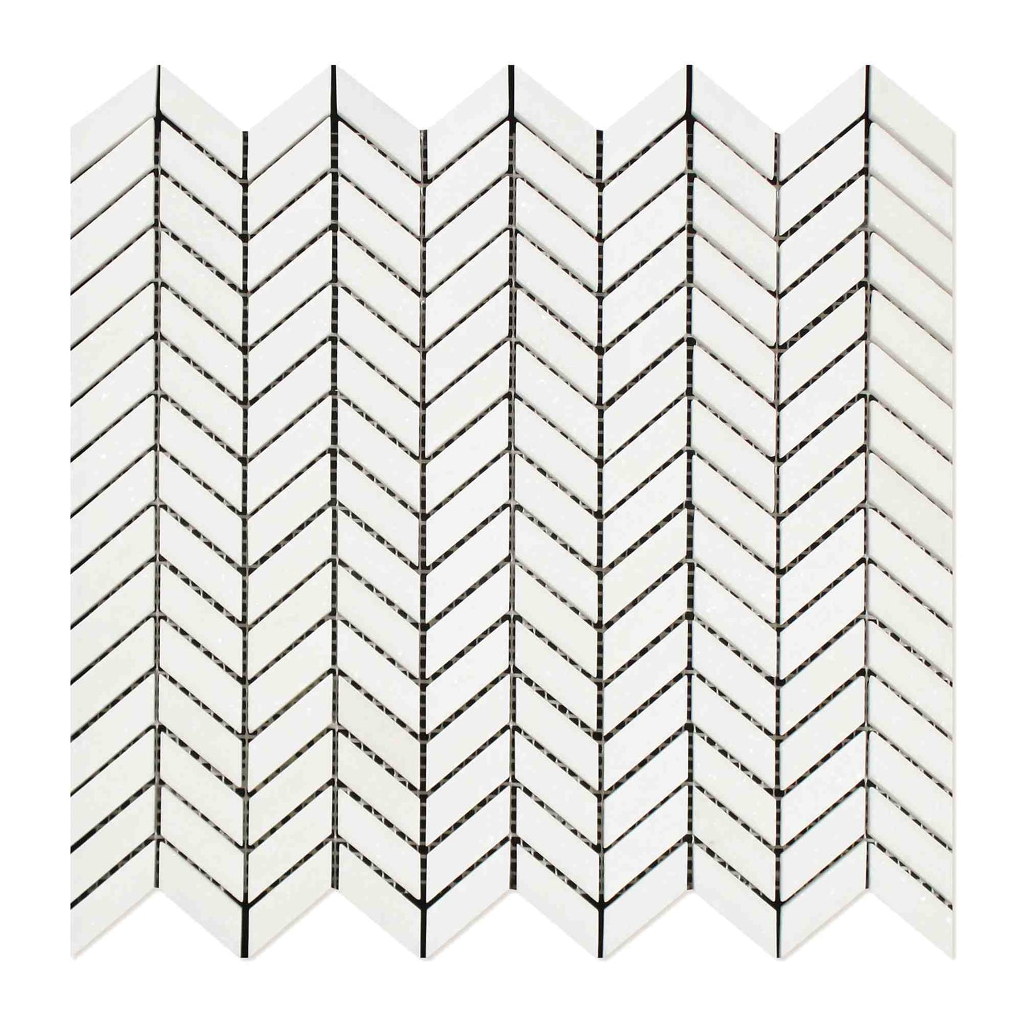 Azulejo de mosaico Thassos White Mini Chevron