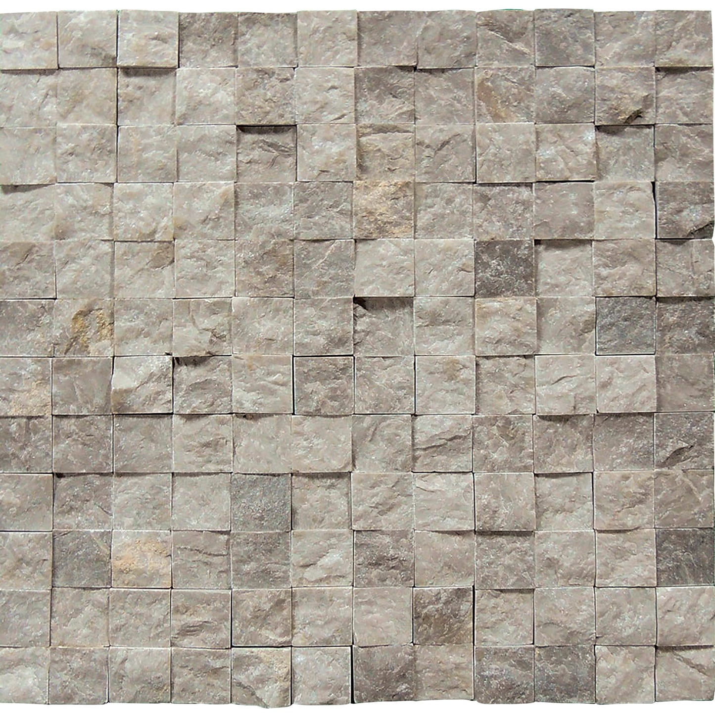 Azulejo de pared de mosaico cuadrado con cara dividida de mármol gris tundra