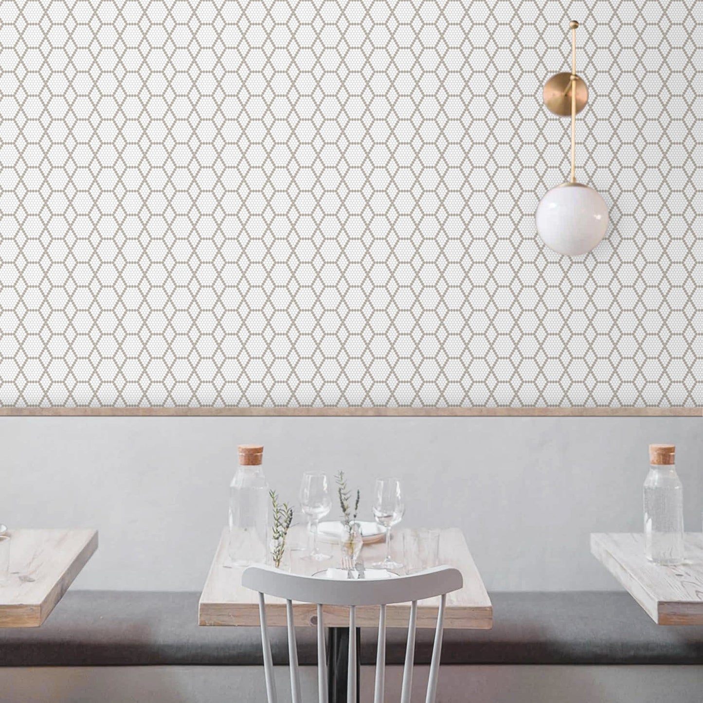 Tulle Geometro Backsplash Wall and Floor Mosaic Tile