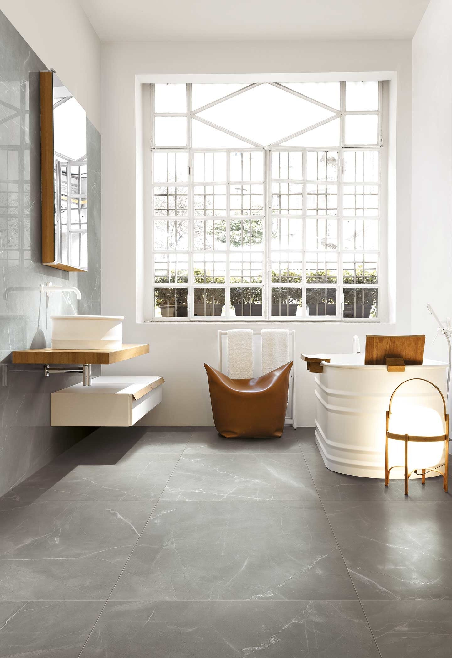 Tundra Light Tumbled Italian Porcelain Tile - 12" x 24"