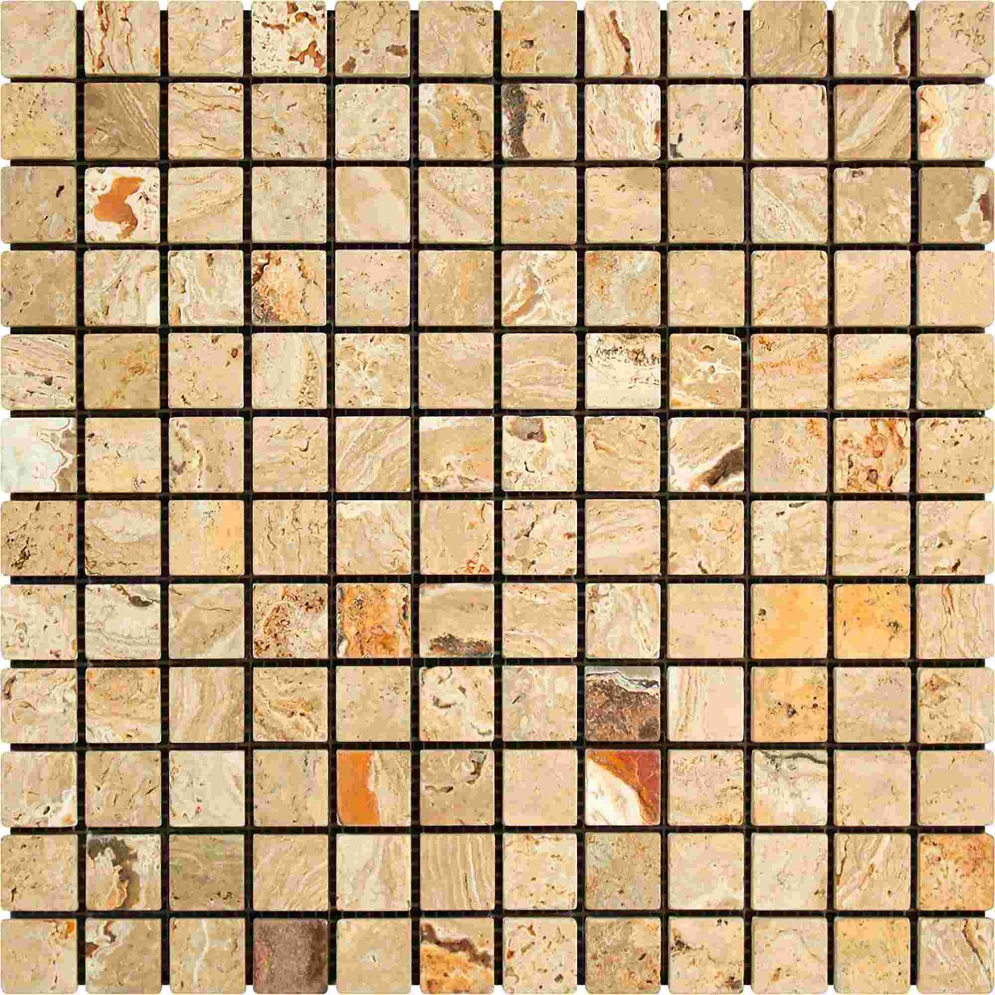 Azulejo de mosaico cuadrado de travertino Valencia de 2,5 x 2,5 cm