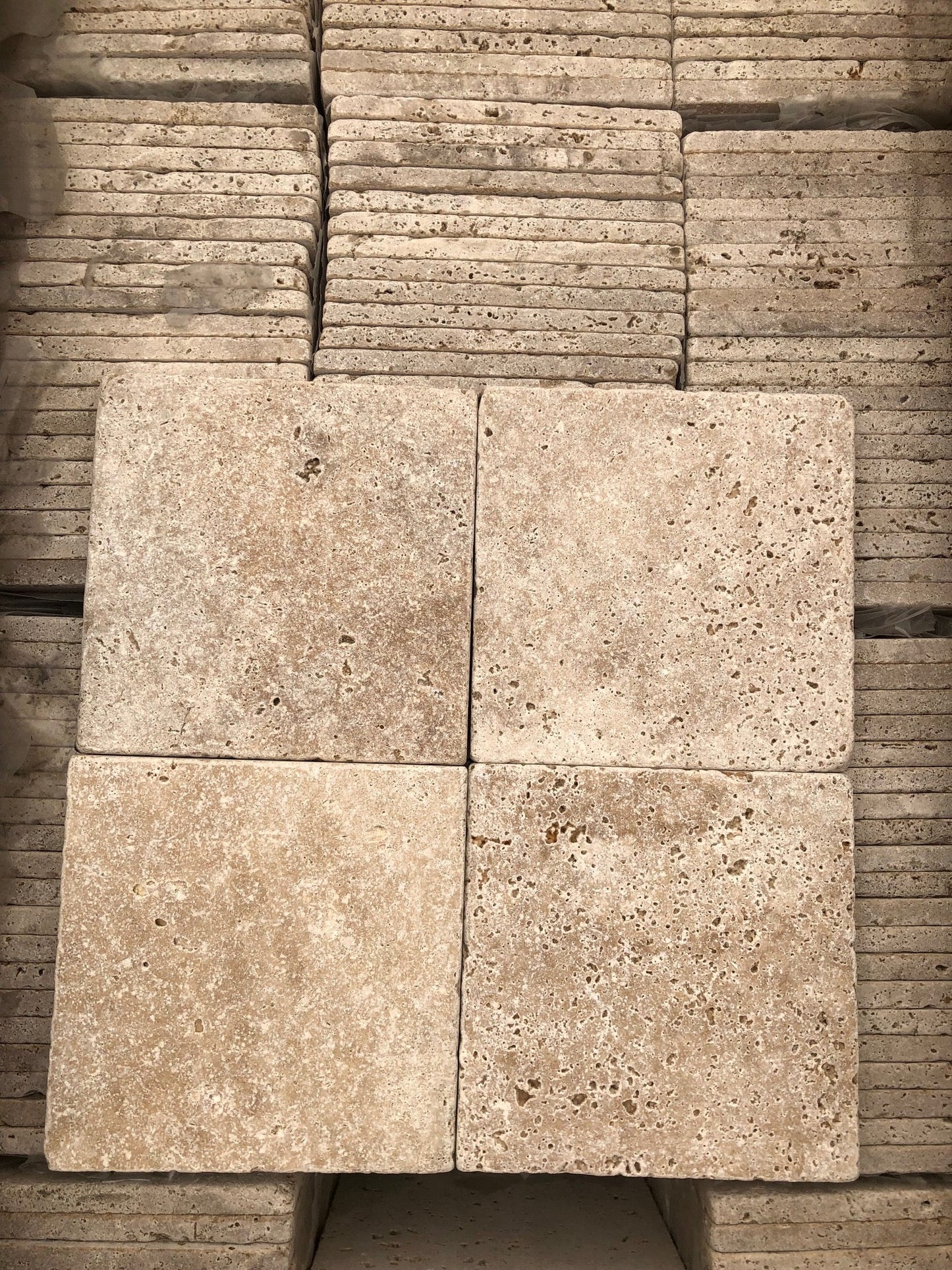Azulejo de travertino nogal envejecido para pared y suelo de 15 x 15 cm