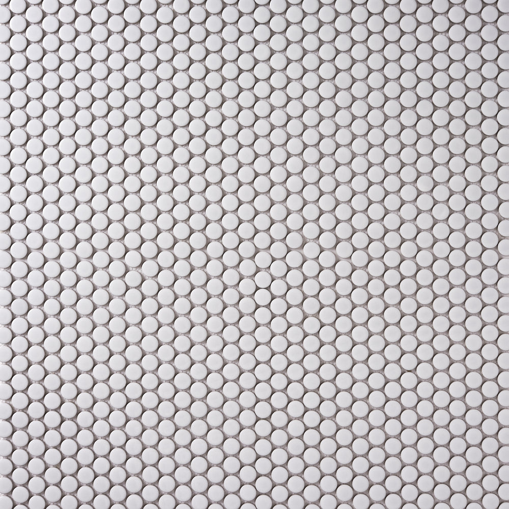 Italian White Penny Round Glossy Polished Backsplash Porcelain Mosaic Tile