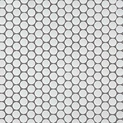 Italian White Penny Round Glossy Polished Backsplash Porcelain Mosaic Tile