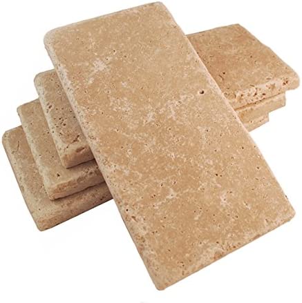 Azulejo de travertino nogal envejecido para pared y suelo de 3 x 6 pulgadas