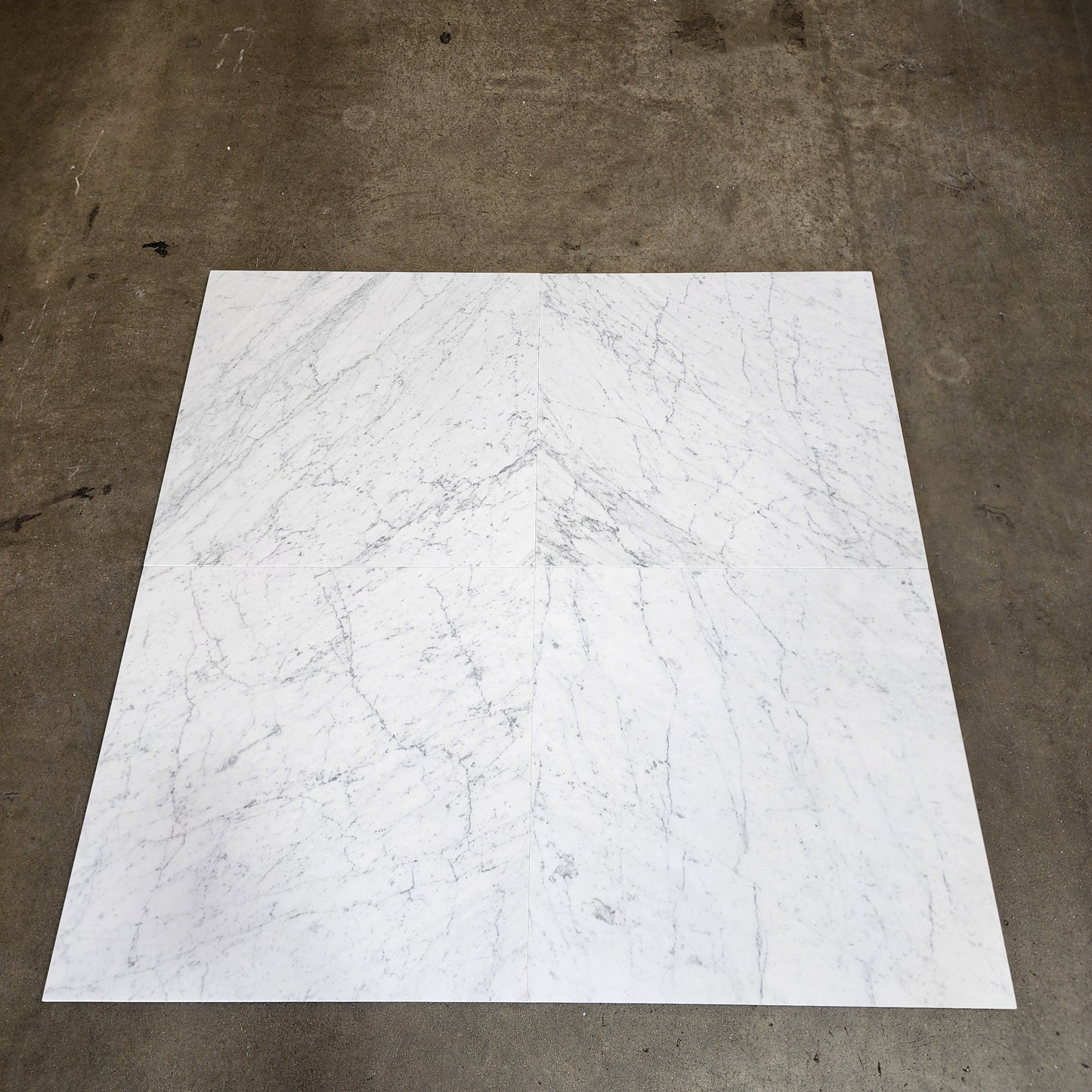 Carrara White (Lot #GF-03) 24" x 24" Floor Tile Polished - 1,020 SF