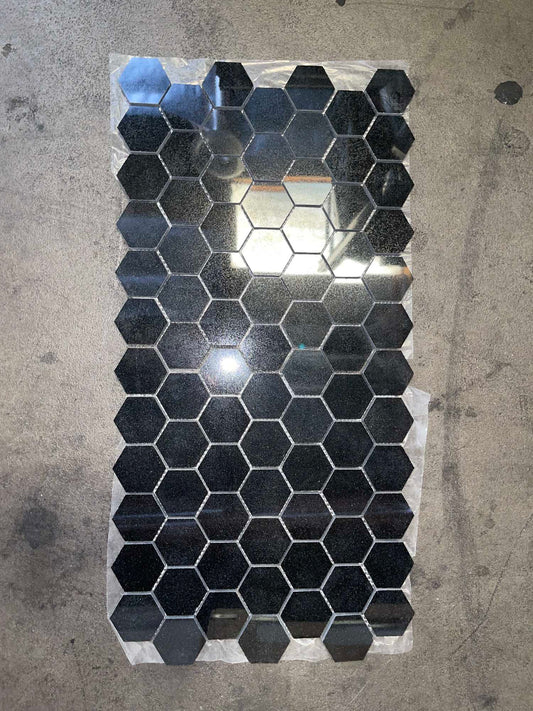 Absolute Black Granite Polished 2 X 2 3/8 Hexagon Mosaic