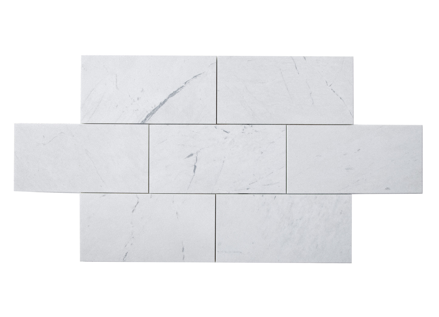 Valentino White Marble Tile Honed 6" x 12" 3/8" Tile