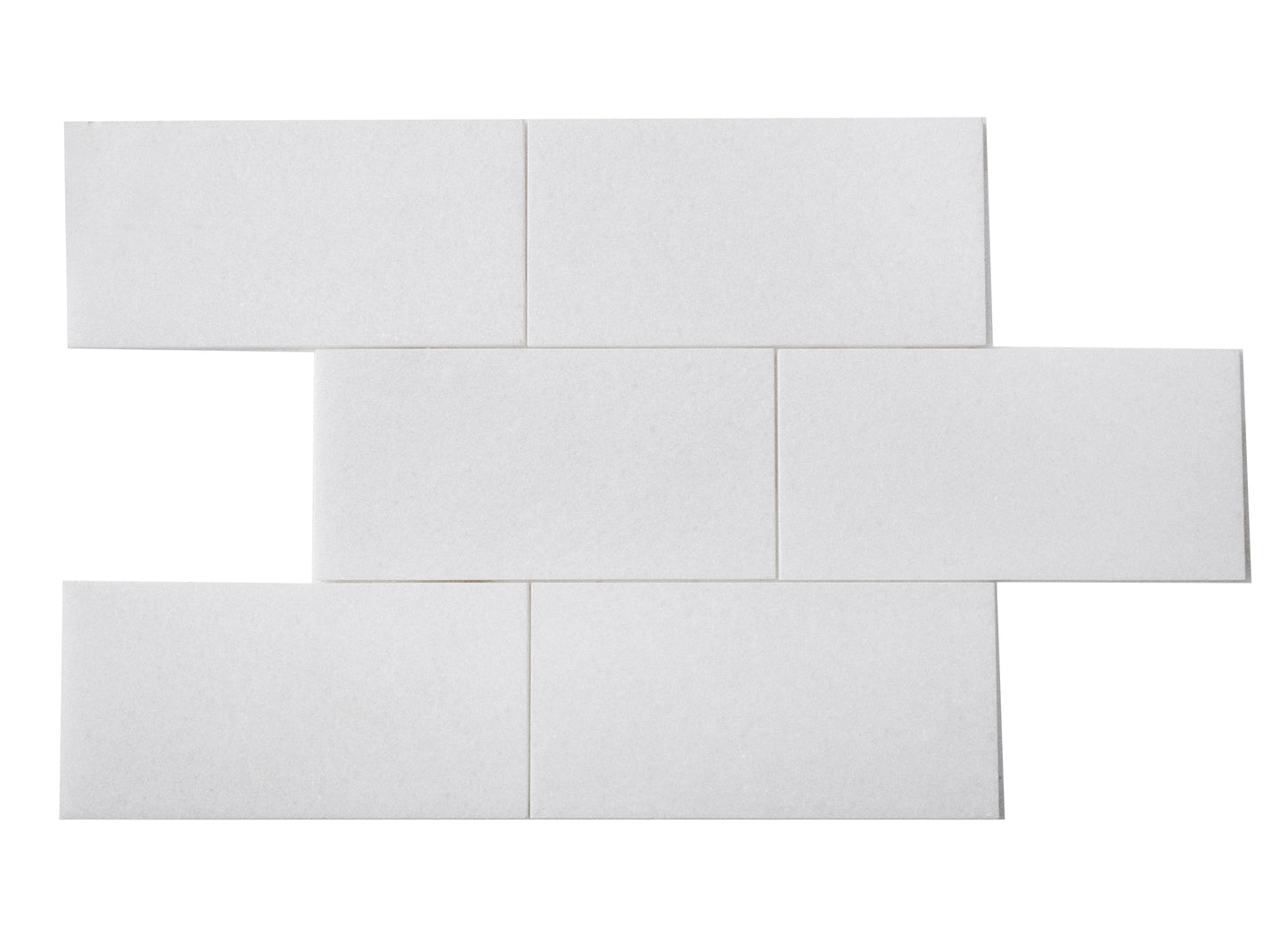 Crystal White Marble Tile Honed 6" x 12" 3/8" Tile