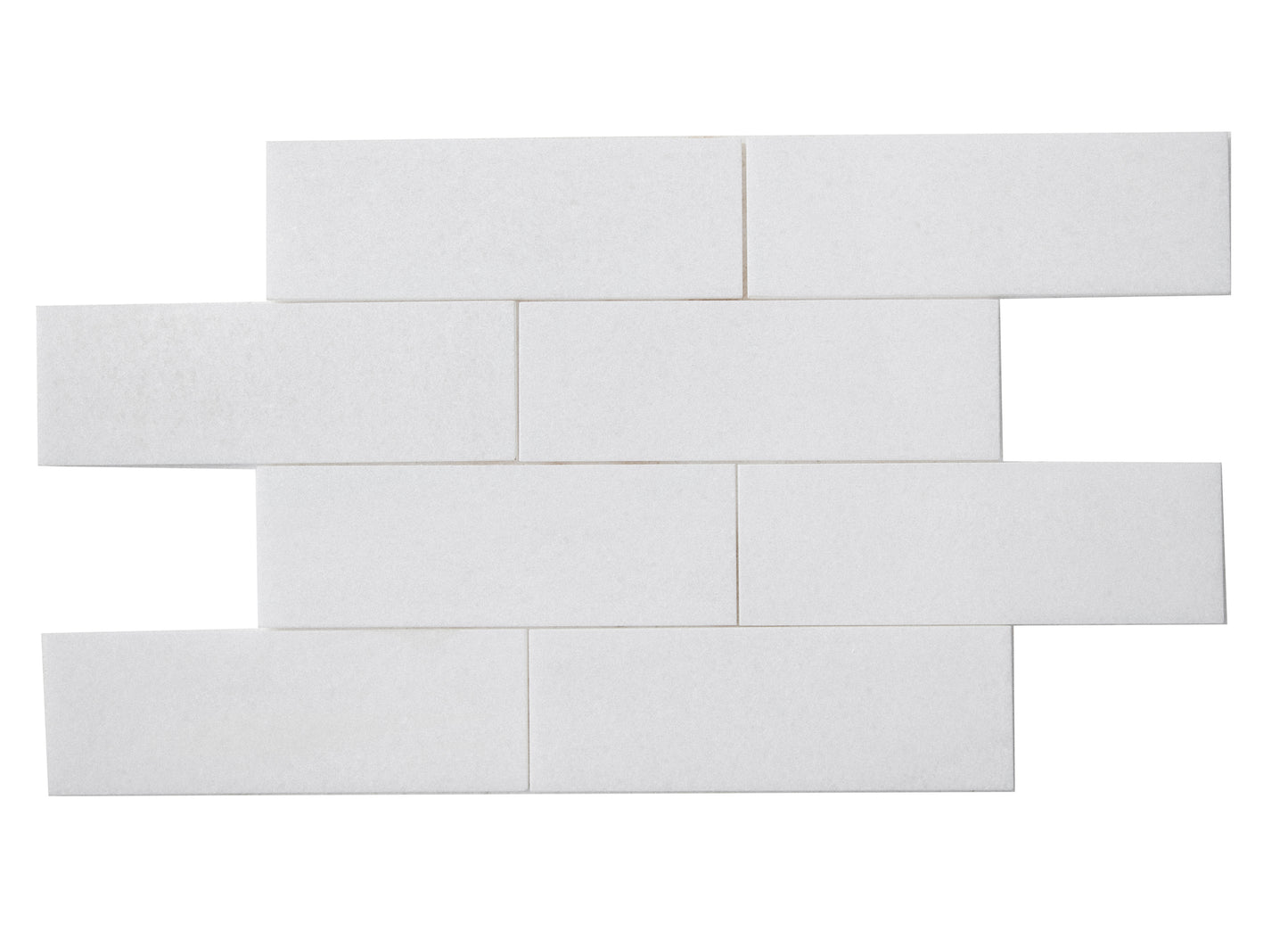 Crystal White Marble Tile Honed 4" x 12" 3/8" Tile