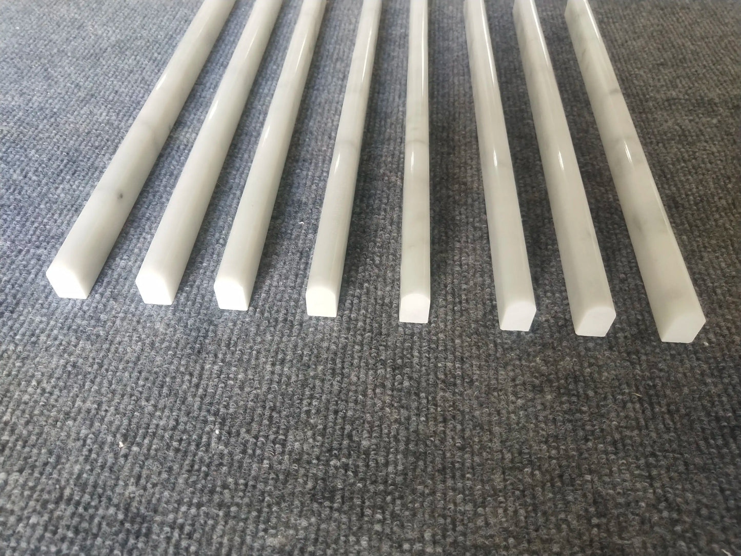 Carrara Italian White Pencil Liner Trim Tile  1/2" x 12"