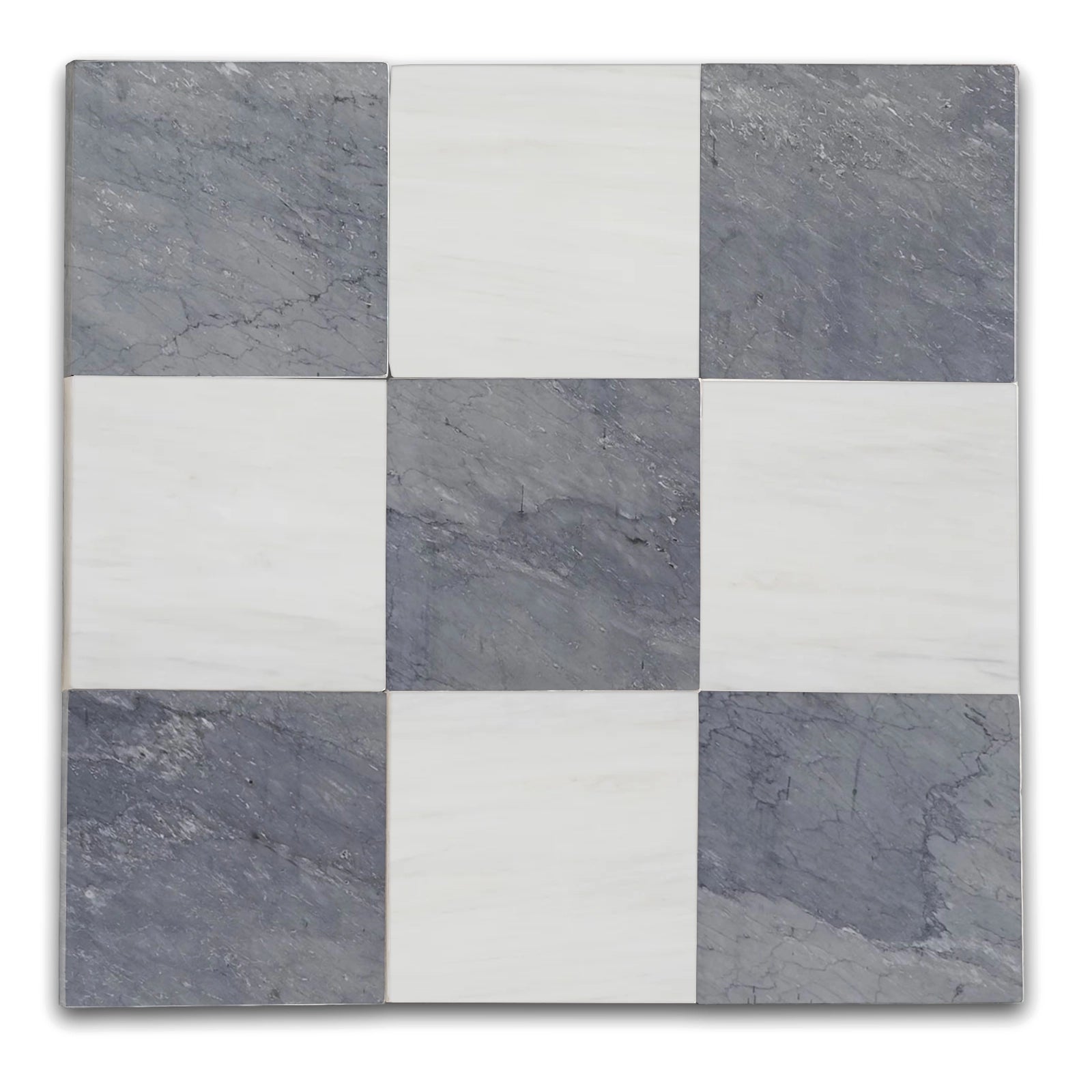 Checkers With Bardiglio - Bianco Dolomite