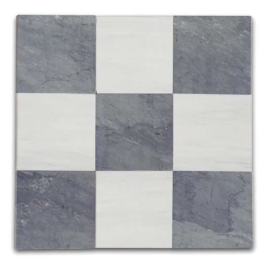 Checkers With Bardiglio - Bianco Dolomite