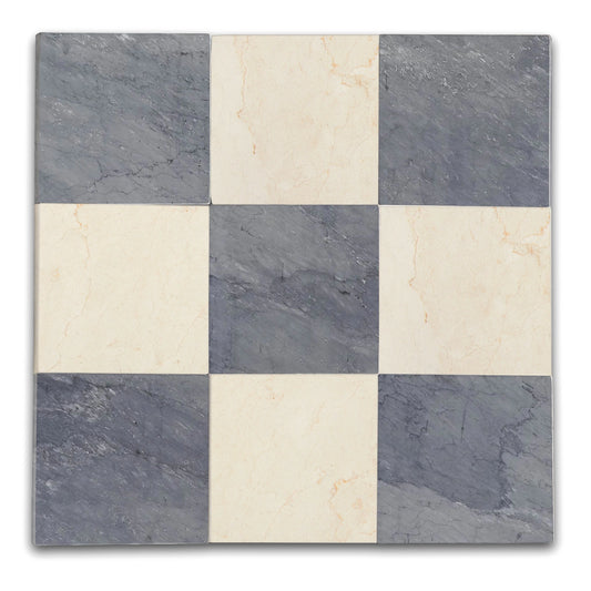 Checkers With Bardiglio -  Crema Marfil