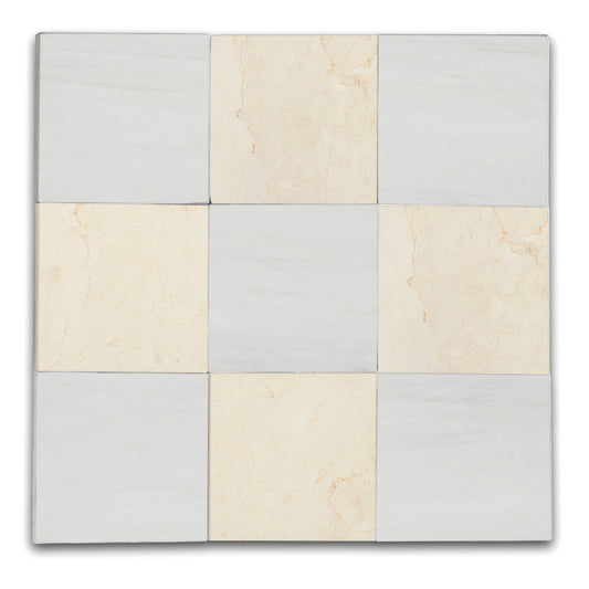 Checkers With Bianco Dolomite - Crema Marfil