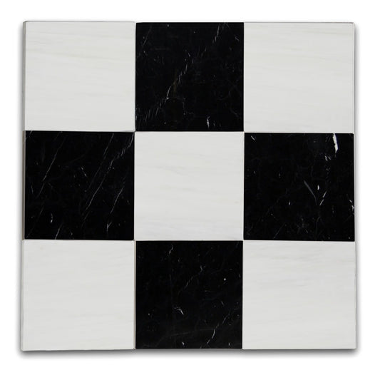 Checkers With Nero Marquina - Bianco Dolomite