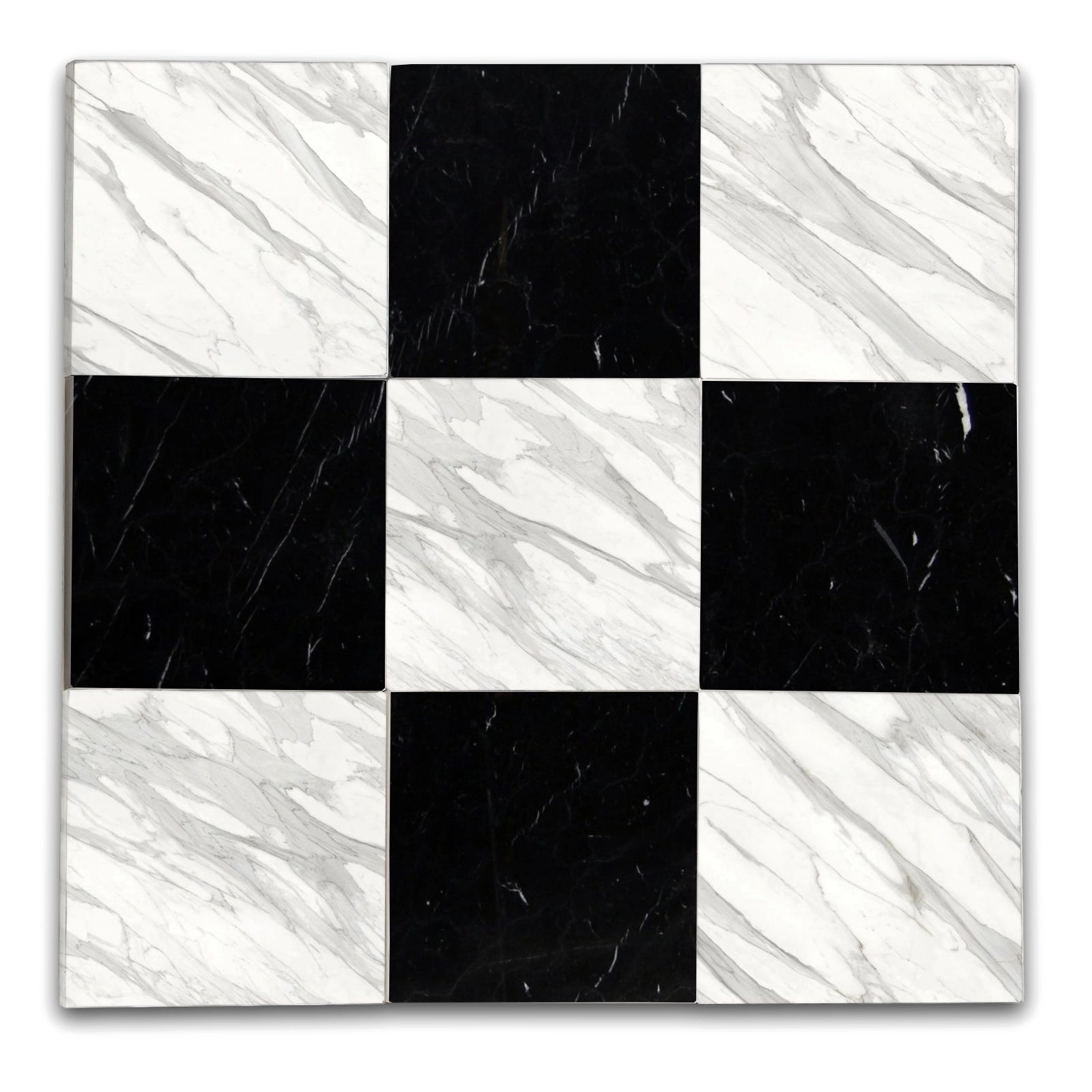 Checkers With Nero Marquina - Calacatta Gold