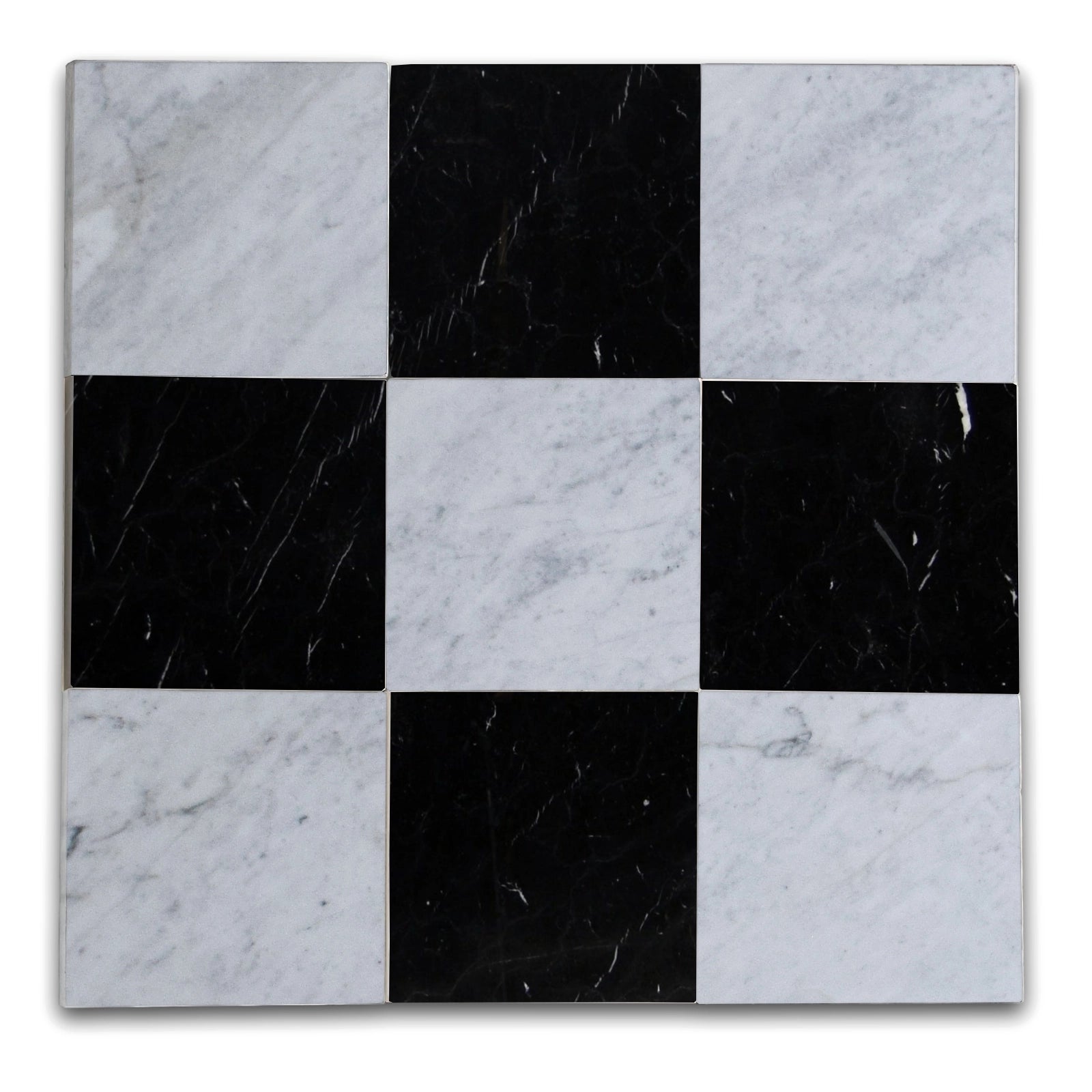 Checkers With Nero Marquina - Carrara White