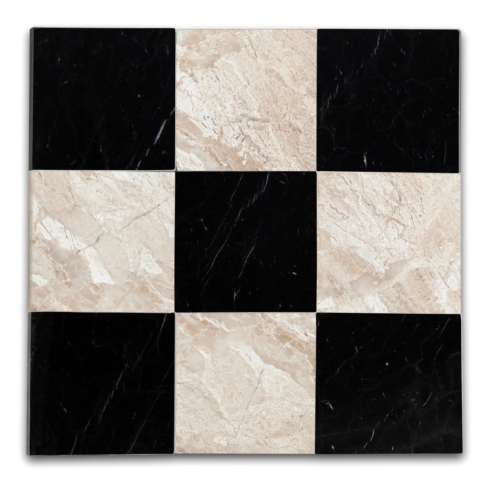 Checkers With Nero Marquina - Queen Beige