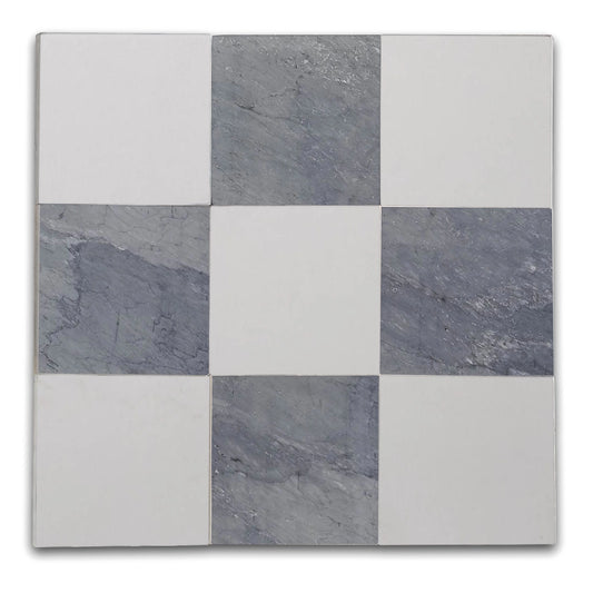 Checkers With Thassos White - Bardiglio Imperiale