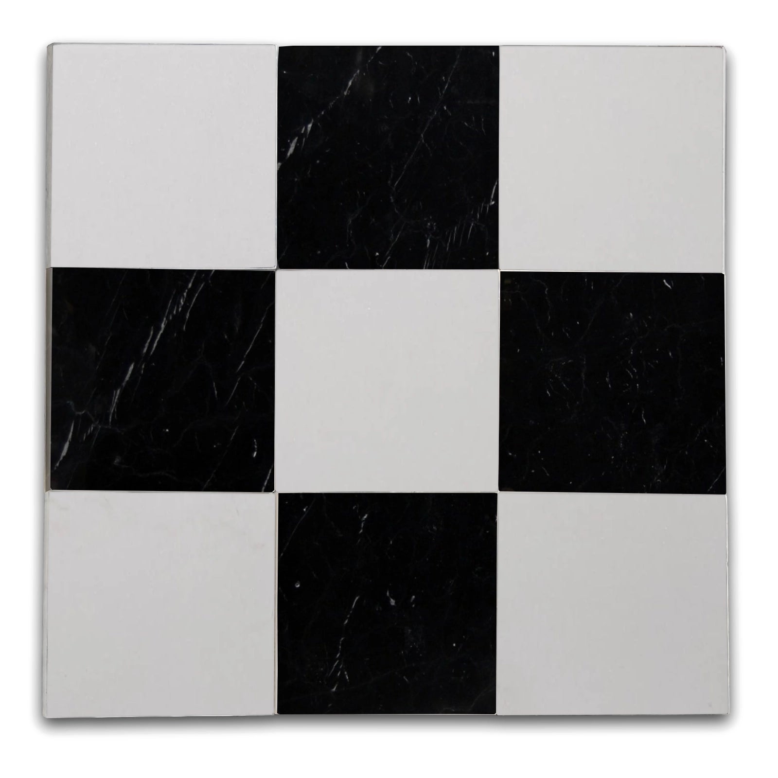 Checkers With Thassos White - Nero Marquina