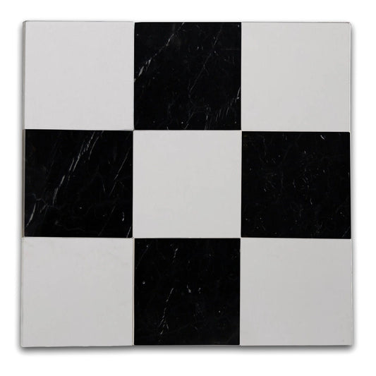 Checkers With Thassos White - Nero Marquina