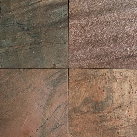 Indian Copper Slate Tile Gauged 12" x 12" Tile