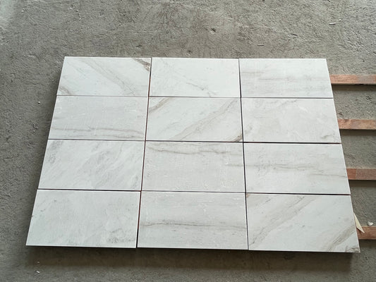 Glorious White Marble Tile Honed 12" x 24" 3/8" Tile
