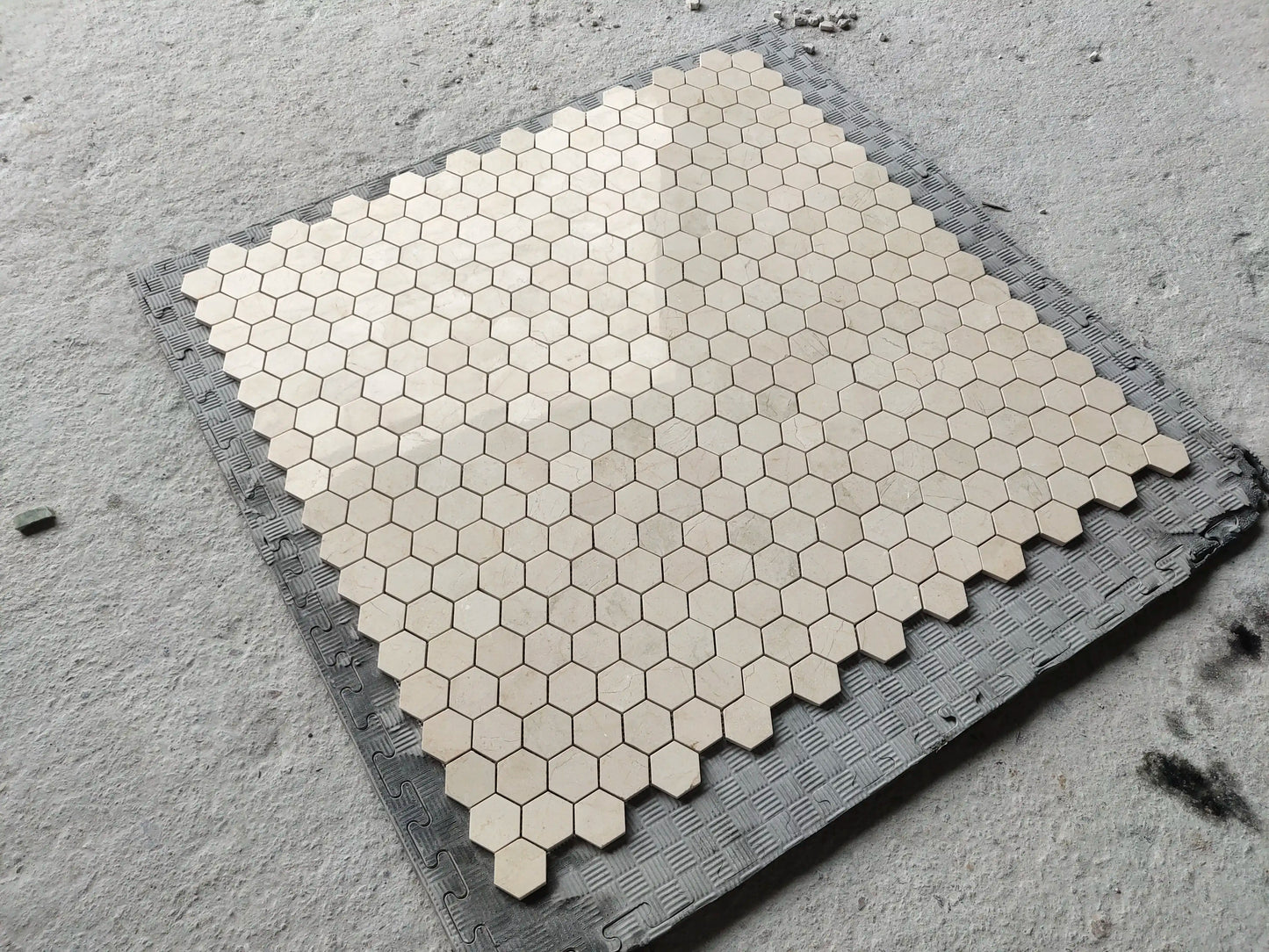 Crema Marfil Hexagon Mosaic Tile 2x2"