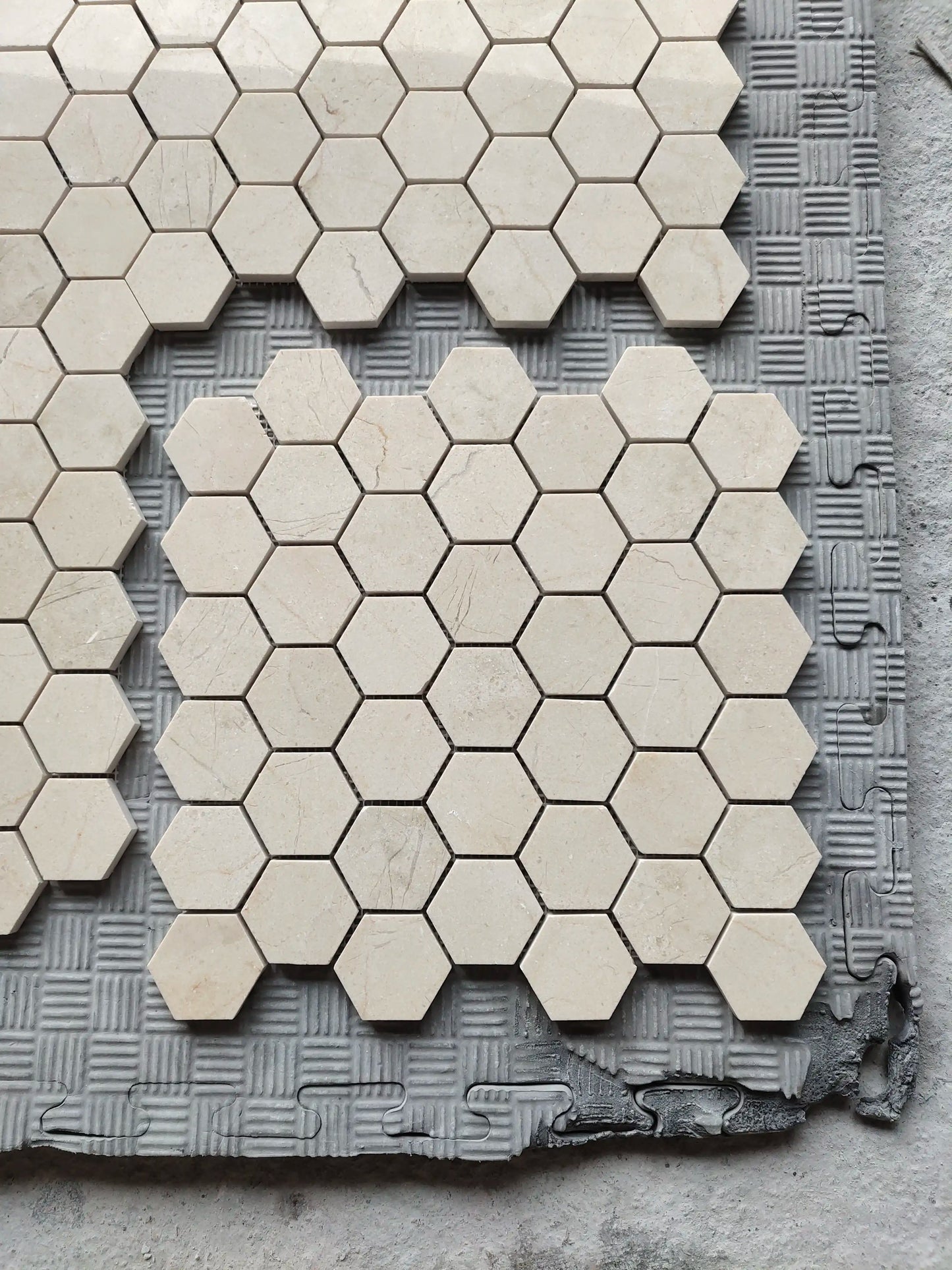 Crema Marfil Hexagon Mosaic Tile 2x2"