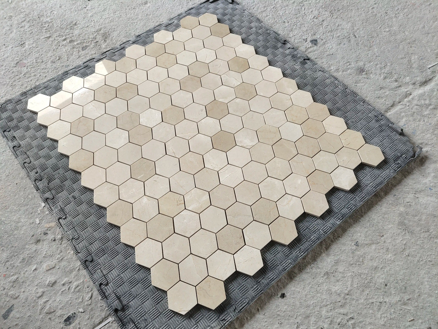 Crema Marfil Hexagon Mosaic Tile 3x3"