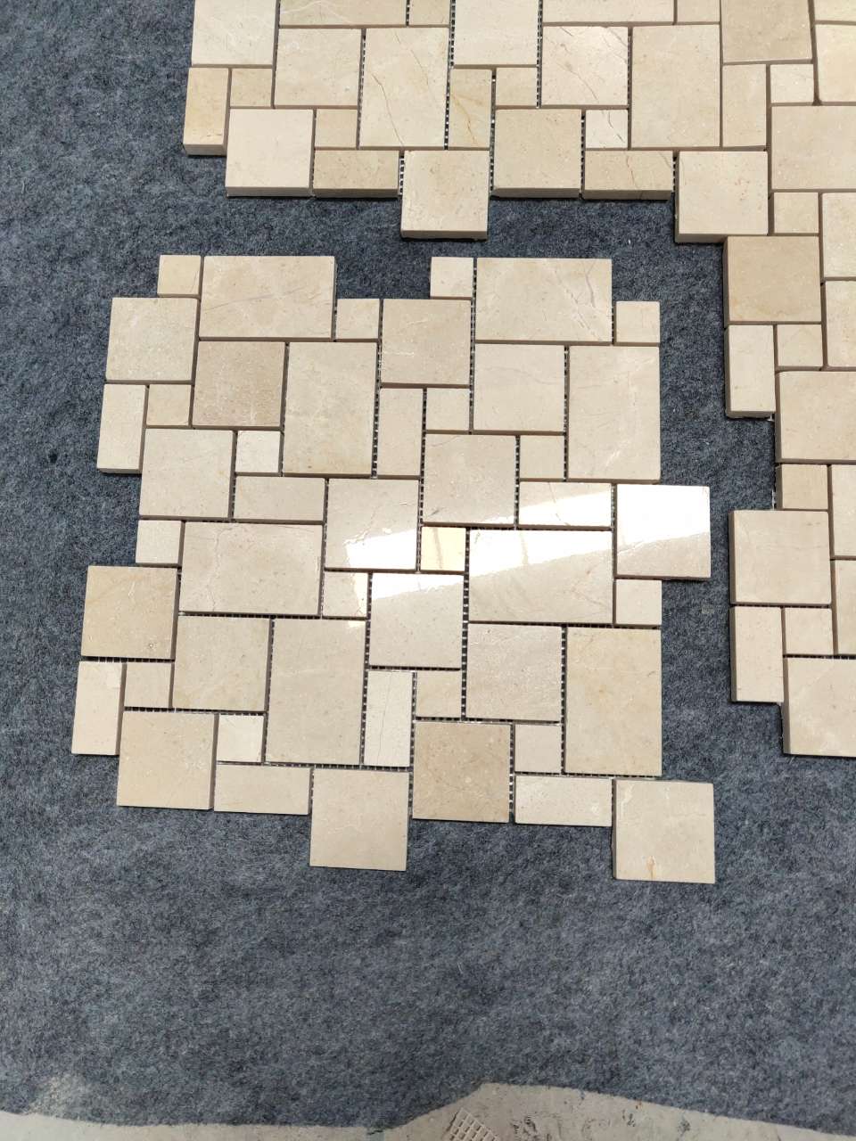 Crema Marfil Polished Mini Versailles Pattern Mosaic Tile – MM Tile And ...