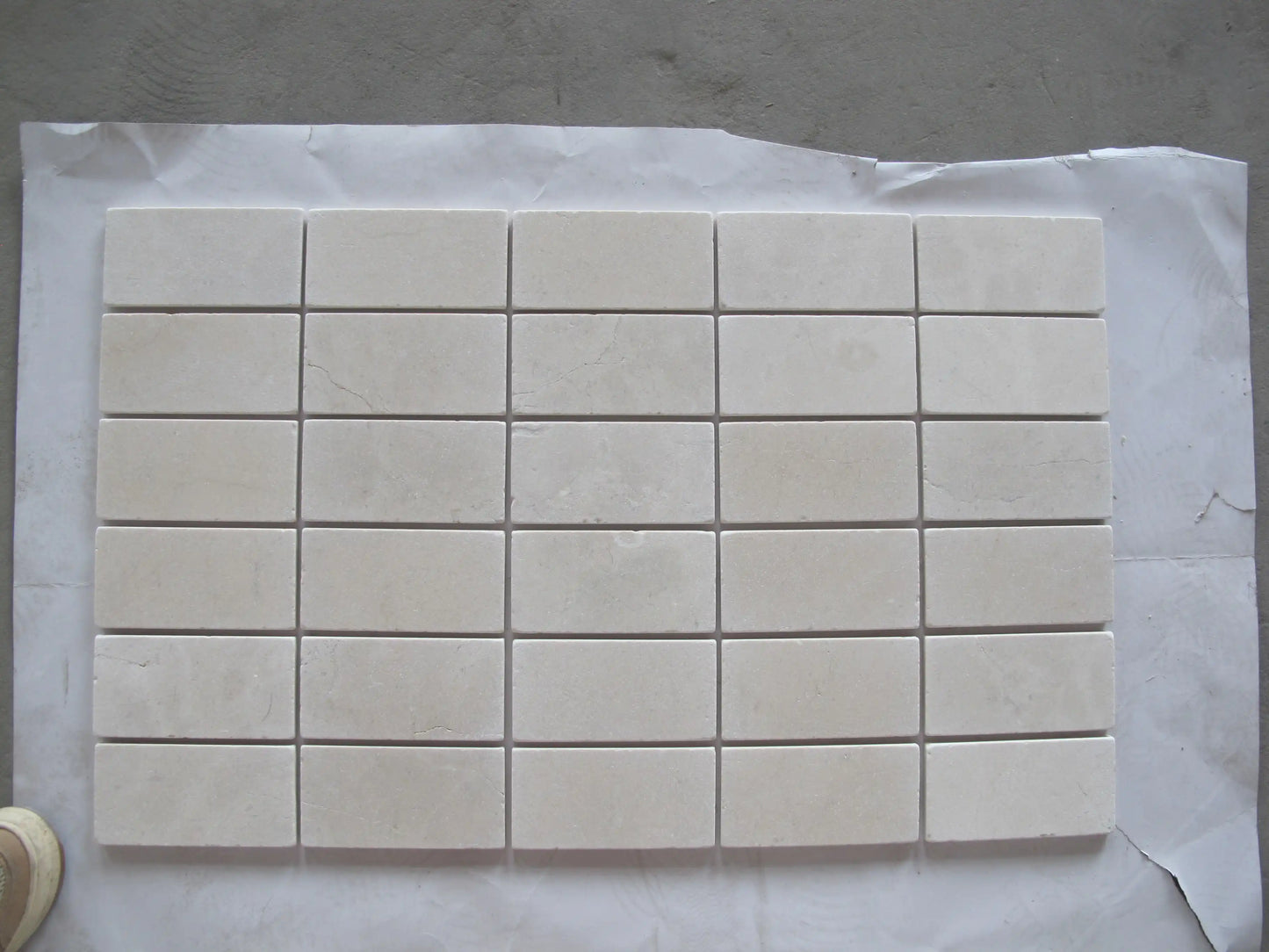Crema Marfil Beveled Tile Wall and Floor Tile 3x6"
